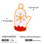 White / 1 Piece Ethnic Classic Style Christmas Cartoon Gloves Shape Stainless Steel  Gold Color Women's Pendant Picture9